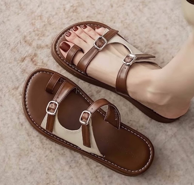 画像8: Roman Open Toe Flat Sandals Sandals slippers　ローマンオープントゥフラットサンダルスリッパ (8)