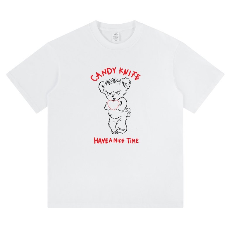 画像2: unisex ugly baby bear Print Short Sleeve T-Shirt  　アグリーベビーベアプリント半袖ラウンドネック Tシャツ ユニセックス 男女兼用 (2)