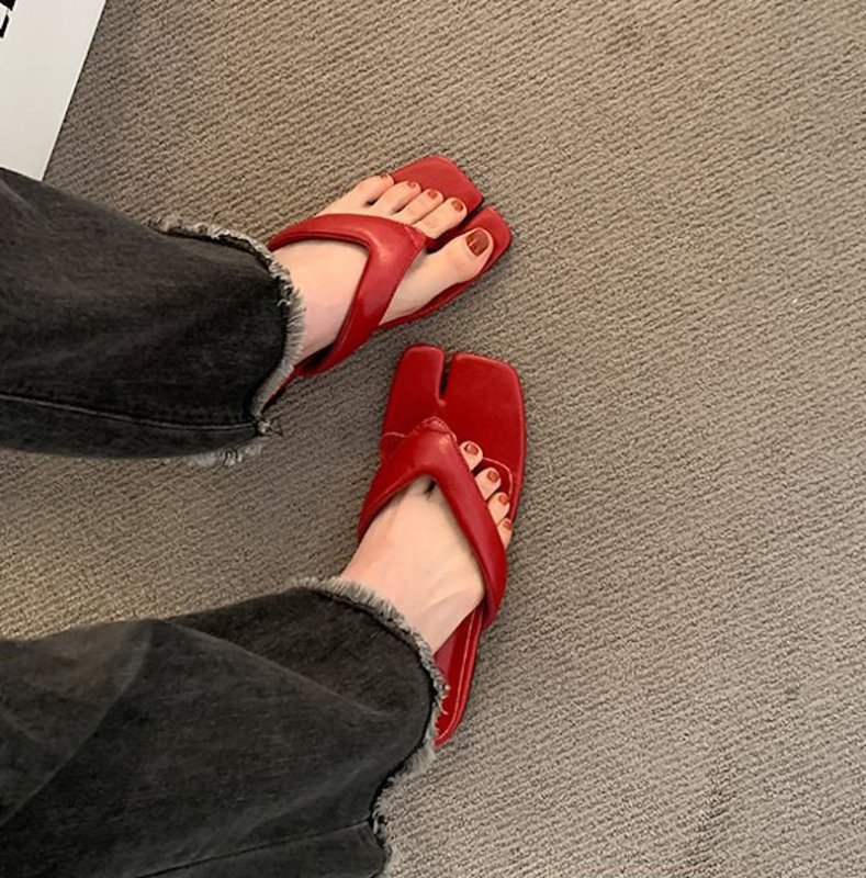 画像7: Flat-thong tabi leather sandals Slippers　フラットトング足袋レザーサンダルスリッパ (7)