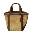 画像1: Stitched leather piping straw basket tote shoulder bag Basket Bag　 ステッチレザーパイピングストローかご籠トートショルダーバッグバスケットバッグ (1)
