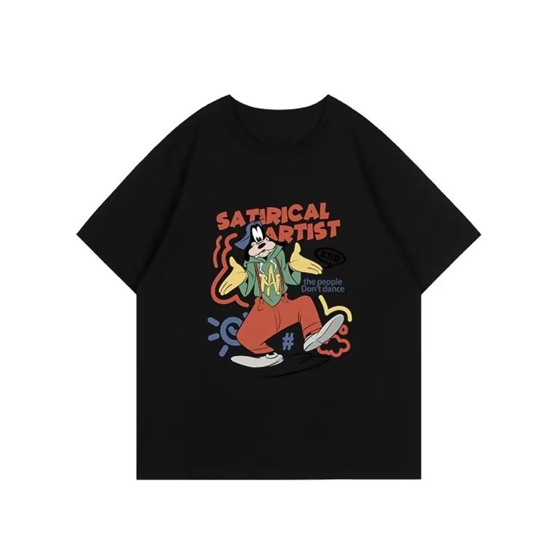 画像3: unisex Multicolor Goofy Print Short Sleeve T-Shirt  　マルチカラーグーフィープリント半袖ラウンドネック Tシャツ ユニセックス 男女兼用 (3)