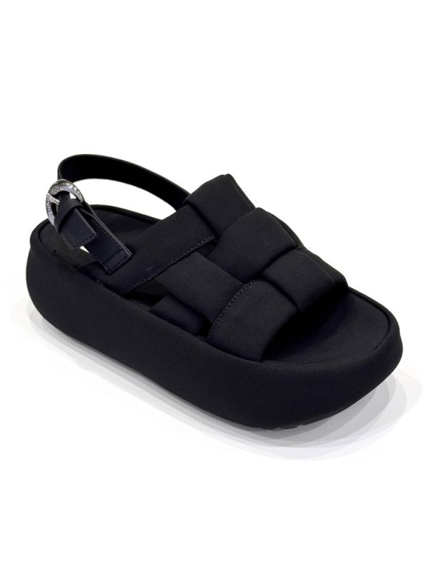 画像2: Woven platform back strap sandals 編み込みプラットフォーム厚底バックストラップサンダル (2)