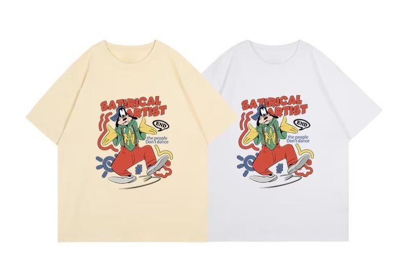 画像9: unisex Multicolor Goofy Print Short Sleeve T-Shirt  　マルチカラーグーフィープリント半袖ラウンドネック Tシャツ ユニセックス 男女兼用 (9)