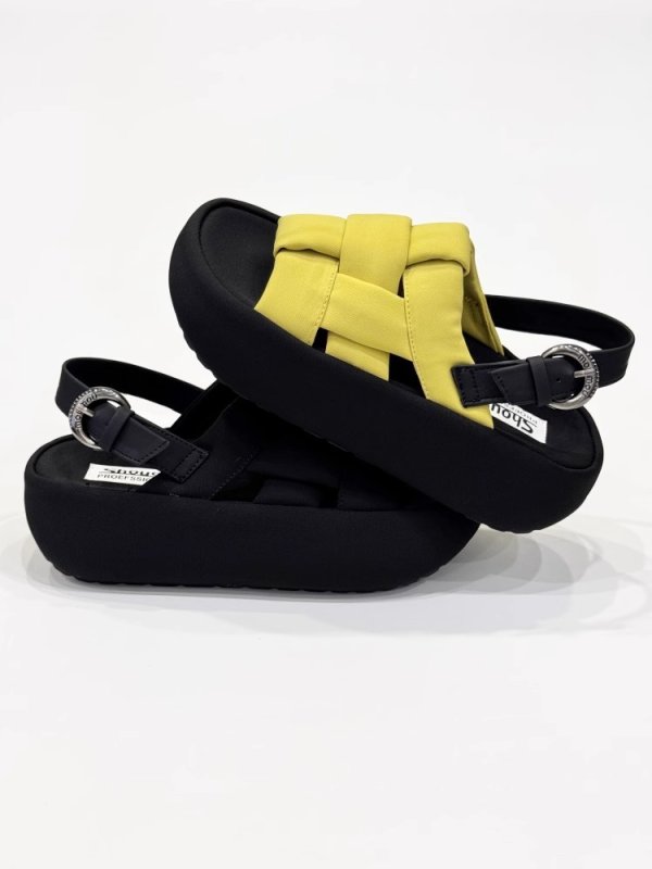 画像6: Woven platform back strap sandals 編み込みプラットフォーム厚底バックストラップサンダル (6)