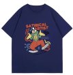 画像1: unisex Multicolor Goofy Print Short Sleeve T-Shirt  　マルチカラーグーフィープリント半袖ラウンドネック Tシャツ ユニセックス 男女兼用 (1)