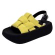 画像1: Woven platform back strap sandals　編み込みプラットフォーム厚底バックストラップサンダル (1)