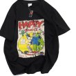 画像2: unisex Happy American Comic Print Short Sleeve T-Shirt  　ハッピーアメリカンコミックビンテージスタイルプリント半袖ラウンドネック Tシャツ ユニセックス 男女兼用 (2)