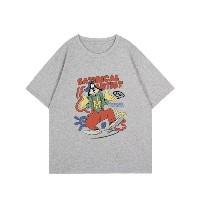 画像4: unisex Multicolor Goofy Print Short Sleeve T-Shirt  　マルチカラーグーフィープリント半袖ラウンドネック Tシャツ ユニセックス 男女兼用 (4)