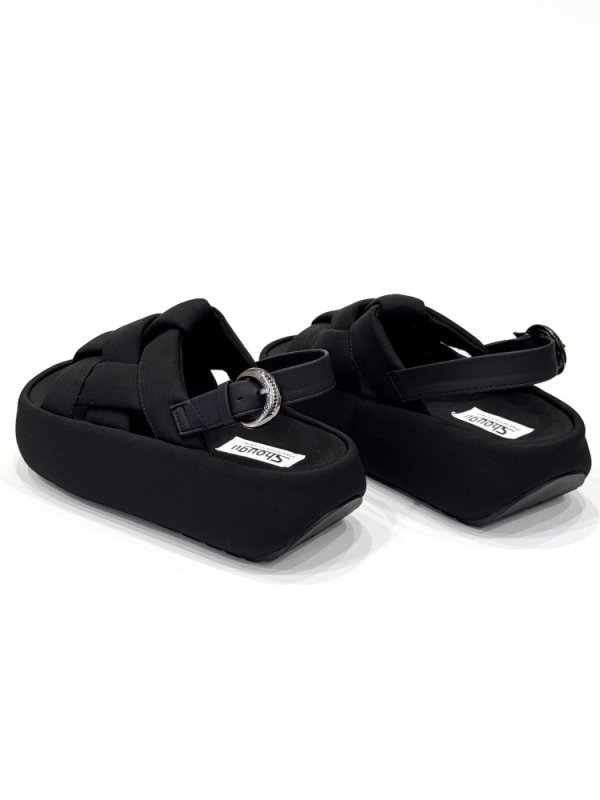 画像9: Woven platform back strap sandals 編み込みプラットフォーム厚底バックストラップサンダル (9)