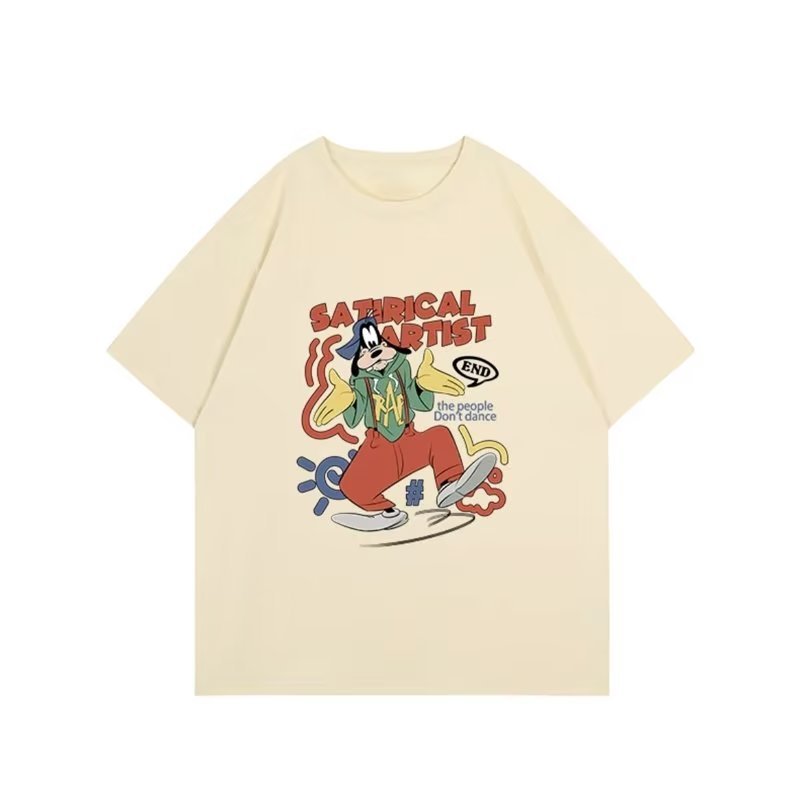 画像5: unisex Multicolor Goofy Print Short Sleeve T-Shirt  　マルチカラーグーフィープリント半袖ラウンドネック Tシャツ ユニセックス 男女兼用 (5)