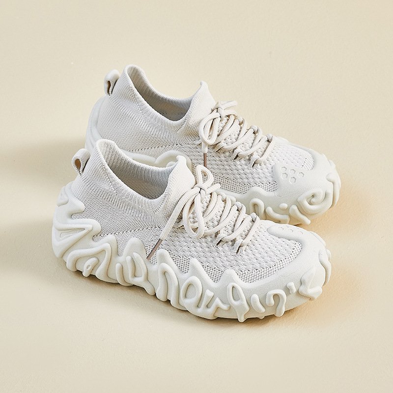 画像9: Women's Lace-up flying woven knit sneaker shoes　 レースアップフライングウーブンニットスニーカーシューズ (9)