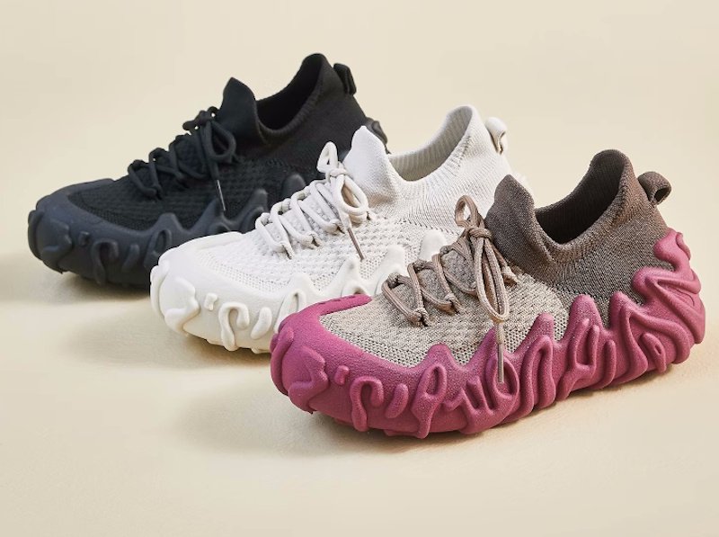 画像14: Women's Lace-up flying woven knit sneaker shoes　 レースアップフライングウーブンニットスニーカーシューズ (14)