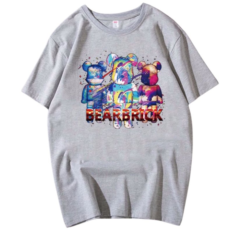 画像2: unisex Rainbow Bearbrick Print Short Sleeve T-Shirt  　レインボーベアブリックプリント半袖ラウンドネック Tシャツ ユニセックス 男女兼用 (2)