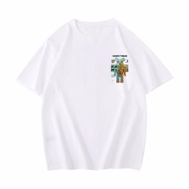画像3: unisex KAWS x Sunflower Bearbrick Print Short Sleeve T-Shirt  　カウズ×サンフラワーひまわりベアブリックプリント半袖ラウンドネック Tシャツ ユニセックス 男女兼用 (3)