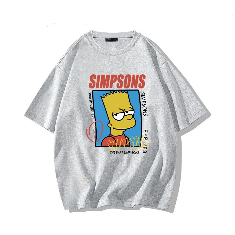画像9: unisex The Simpsons box bart simpson Print T-Shirt   シンプソンズバートシンプソンプリント半袖ラウンドネック Tシャツ ユニセックス 男女兼用 (9)