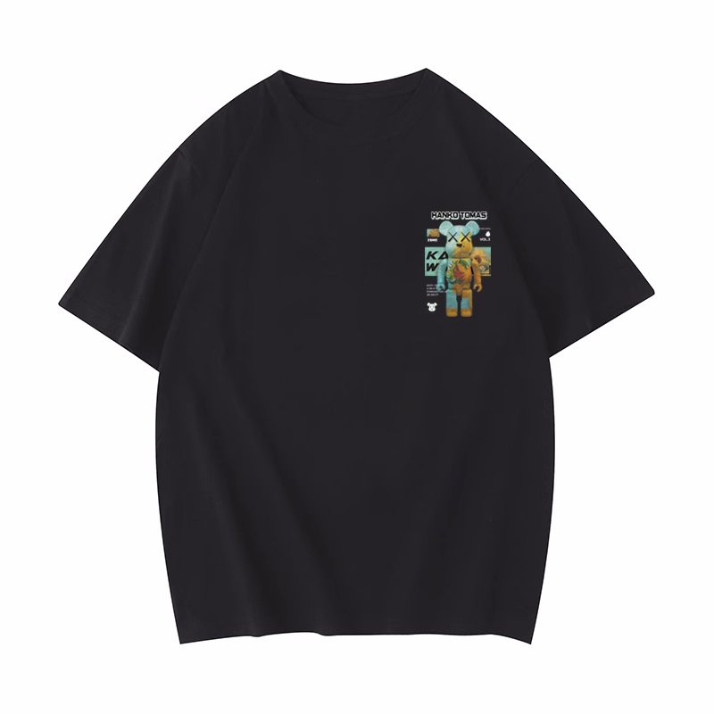 画像4: unisex KAWS x Sunflower Bearbrick Print Short Sleeve T-Shirt  　カウズ×サンフラワーひまわりベアブリックプリント半袖ラウンドネック Tシャツ ユニセックス 男女兼用 (4)