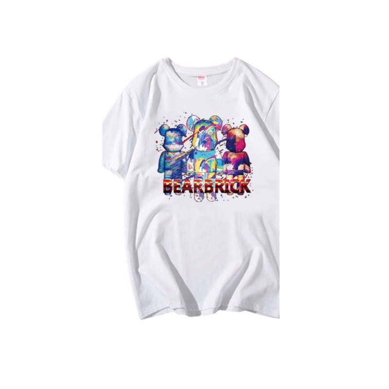画像5: unisex Rainbow Bearbrick Print Short Sleeve T-Shirt  　レインボーベアブリックプリント半袖ラウンドネック Tシャツ ユニセックス 男女兼用 (5)