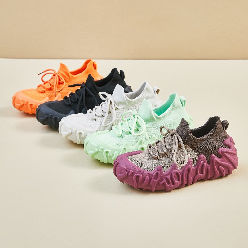 画像6: Women's Lace-up flying woven knit sneaker shoes　 レースアップフライングウーブンニットスニーカーシューズ (6)