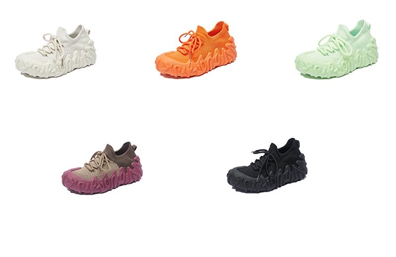 画像20: Women's Lace-up flying woven knit sneaker shoes　 レースアップフライングウーブンニットスニーカーシューズ (20)