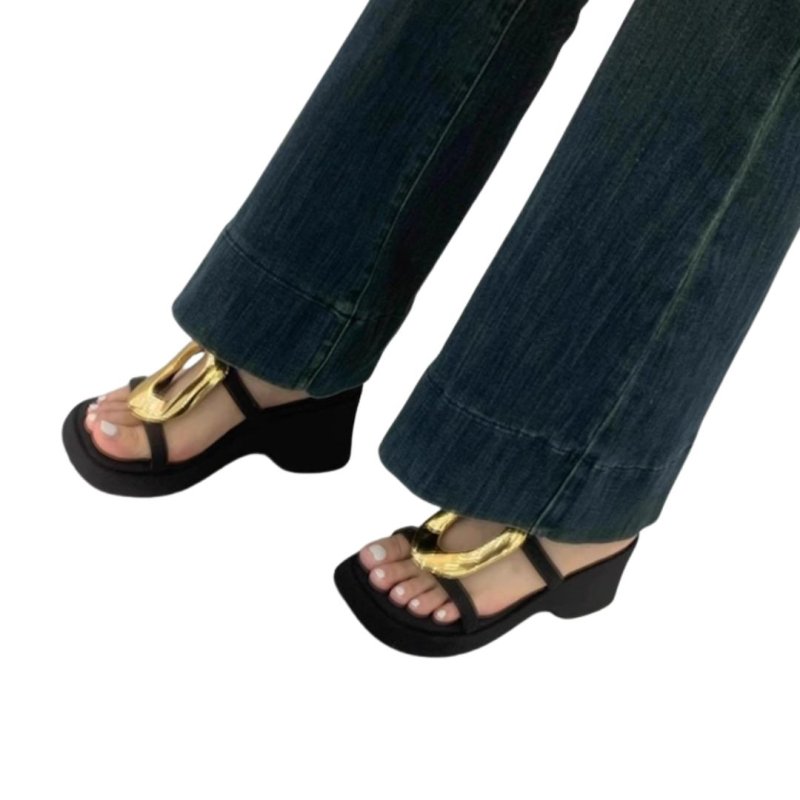 画像2: Metal-plated thick-soled sandals and slippers　メタル付きプラットフォーム厚底サンダルスリッパ (2)