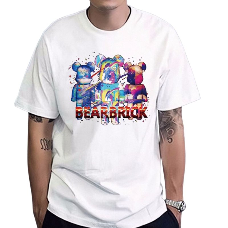 画像3: unisex Rainbow Bearbrick Print Short Sleeve T-Shirt  　レインボーベアブリックプリント半袖ラウンドネック Tシャツ ユニセックス 男女兼用 (3)