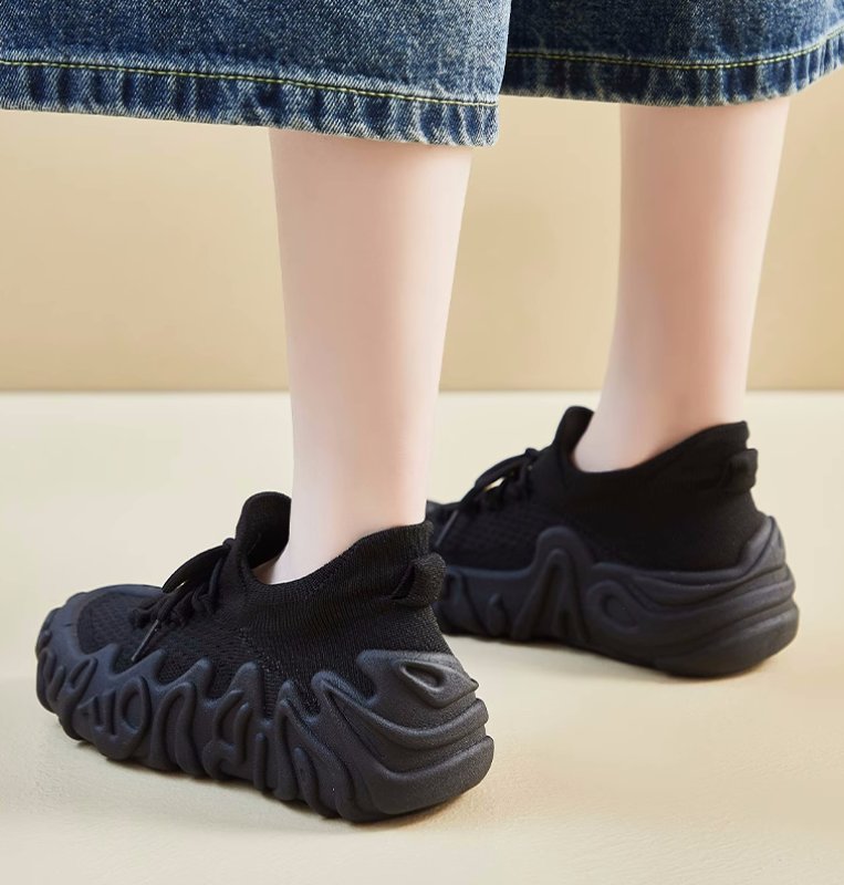 画像17: Women's Lace-up flying woven knit sneaker shoes　 レースアップフライングウーブンニットスニーカーシューズ (17)