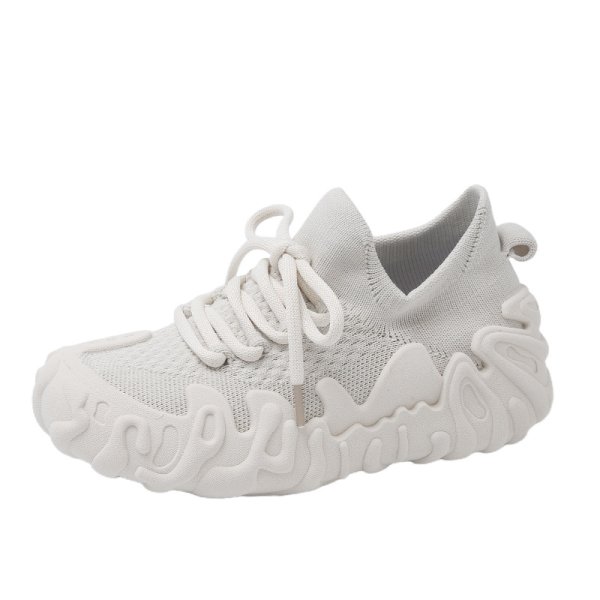 画像1: Women's Lace-up flying woven knit sneaker shoes　 レースアップフライングウーブンニットスニーカーシューズ (1)