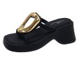画像1: Metal-plated thick-soled sandals and slippers　メタル付きプラットフォーム厚底サンダルスリッパ (1)
