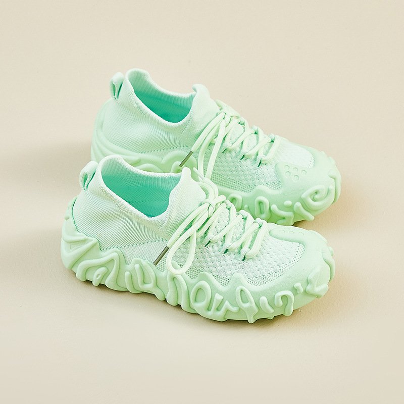 画像5: Women's Lace-up flying woven knit sneaker shoes　 レースアップフライングウーブンニットスニーカーシューズ (5)