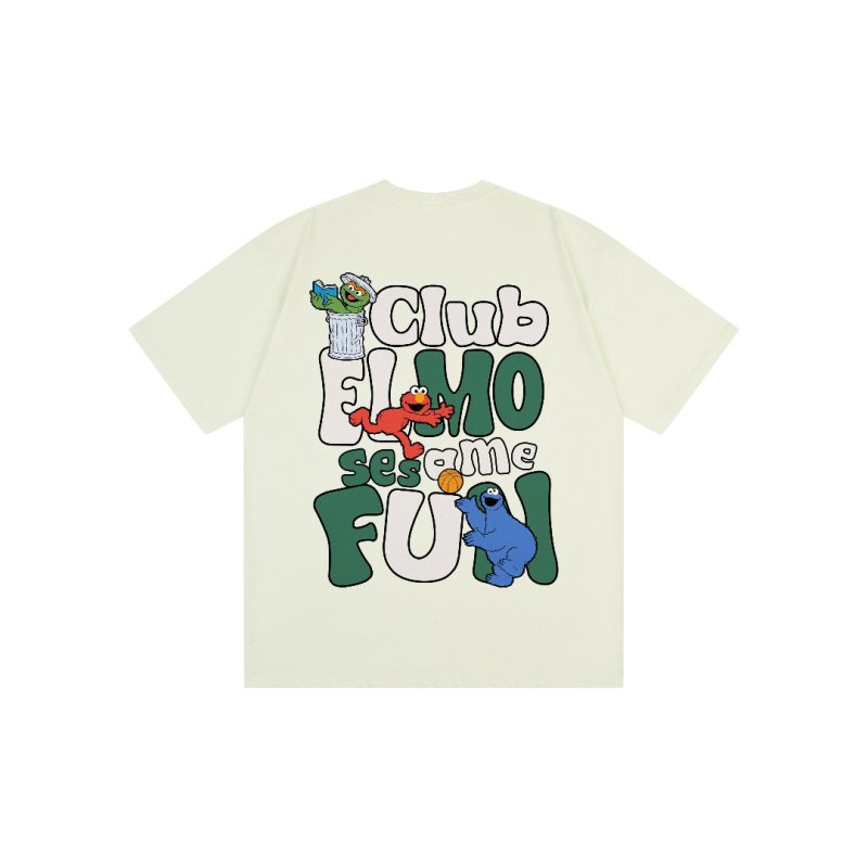 画像5: unisex Club Elmo Sesame Street Print T-Shirt  　クラブエルモセサミストリート半袖ラウンドネック Tシャツ ユニセックス 男女兼用 (5)