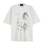 画像2: unisex Front face & back butterfly print Short Sleeve T-Shirt  　表フェイス＆ 裏バタフライプリント半袖ラウンドネック Tシャツ ユニセックス 男女兼用 (2)