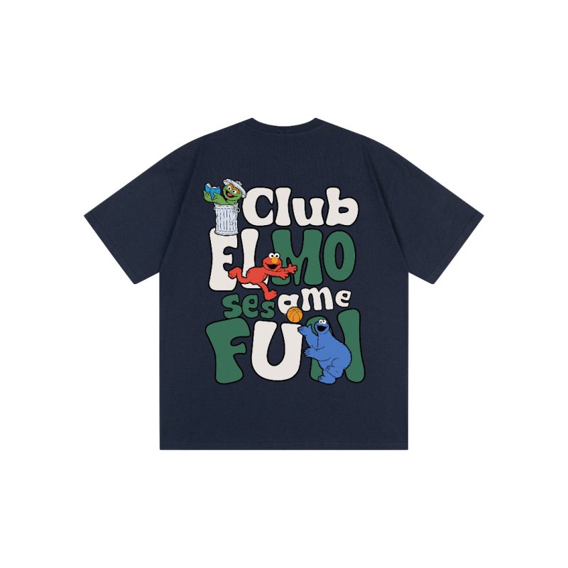 画像2: unisex Club Elmo Sesame Street Print T-Shirt  　クラブエルモセサミストリート半袖ラウンドネック Tシャツ ユニセックス 男女兼用 (2)