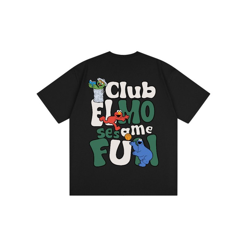 画像4: unisex Club Elmo Sesame Street Print T-Shirt  　クラブエルモセサミストリート半袖ラウンドネック Tシャツ ユニセックス 男女兼用 (4)