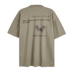 画像3: unisex Front face & back butterfly print Short Sleeve T-Shirt  　表フェイス＆ 裏バタフライプリント半袖ラウンドネック Tシャツ ユニセックス 男女兼用 (3)