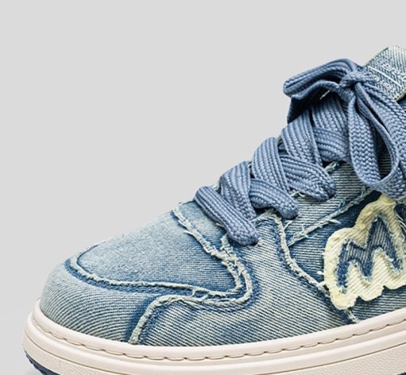 画像5: Denim in trend retro canvas  Lace-up sneaker shoes　 ユニセックス 男女兼用 デニムイントレンドレトロキャンバスレースアップスニーカー (5)