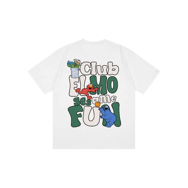 画像3: unisex Club Elmo Sesame Street Print T-Shirt  　クラブエルモセサミストリート半袖ラウンドネック Tシャツ ユニセックス 男女兼用 (3)