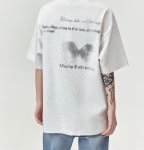 画像6: unisex Front face & back butterfly print Short Sleeve T-Shirt  　表フェイス＆ 裏バタフライプリント半袖ラウンドネック Tシャツ ユニセックス 男女兼用 (6)