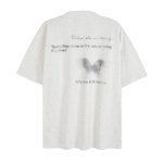 画像4: unisex Front face & back butterfly print Short Sleeve T-Shirt  　表フェイス＆ 裏バタフライプリント半袖ラウンドネック Tシャツ ユニセックス 男女兼用 (4)