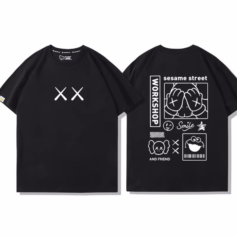 画像8: unisex  KAWS x Sesame Street T-Shirt    カウズ×セサミストリート半袖ラウンドネック Tシャツ ユニセックス 男女兼用 (8)