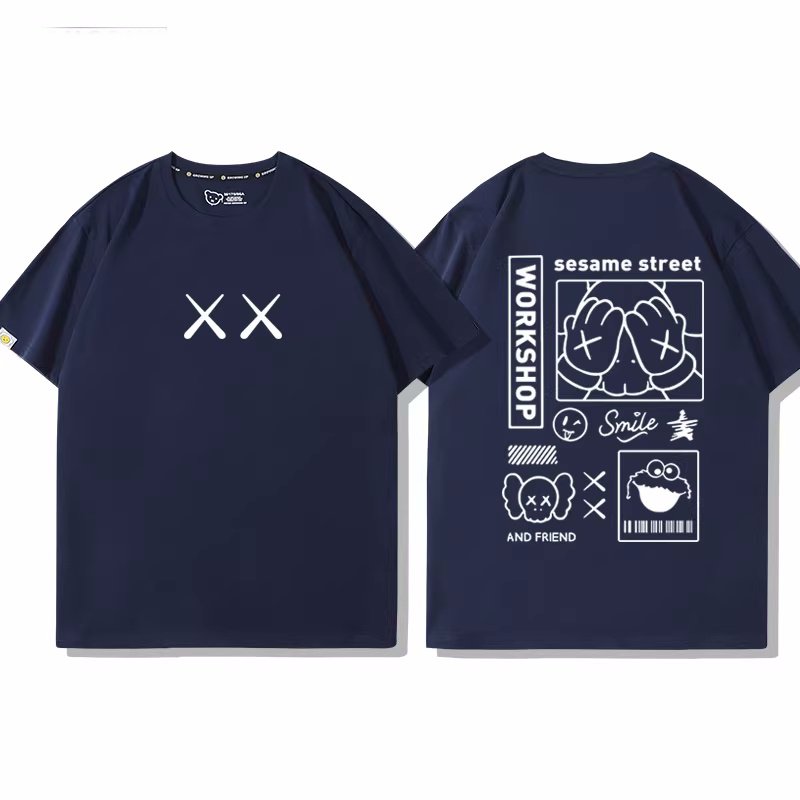 画像4: unisex  KAWS x Sesame Street T-Shirt    カウズ×セサミストリート半袖ラウンドネック Tシャツ ユニセックス 男女兼用 (4)