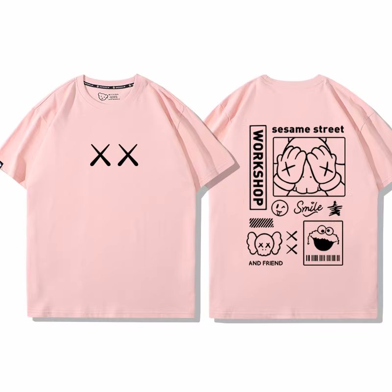 画像9: unisex  KAWS x Sesame Street T-Shirt    カウズ×セサミストリート半袖ラウンドネック Tシャツ ユニセックス 男女兼用 (9)