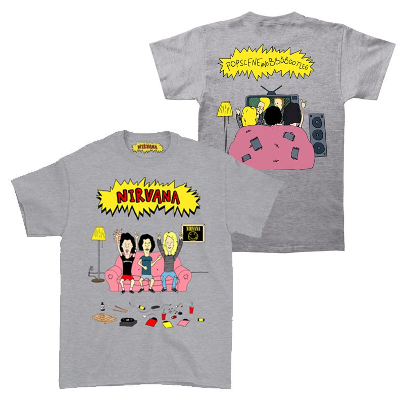 画像2: unisex Nirvana Beavis & Butthead American Retro Vintage Style T-Shirt    ニルヴァーナ ビーバス＆バットヘッド  アメリカンレトロヴィンテージスタイル　半袖ラウンドネック Tシャツ ユニセックス 男女兼用 (2)