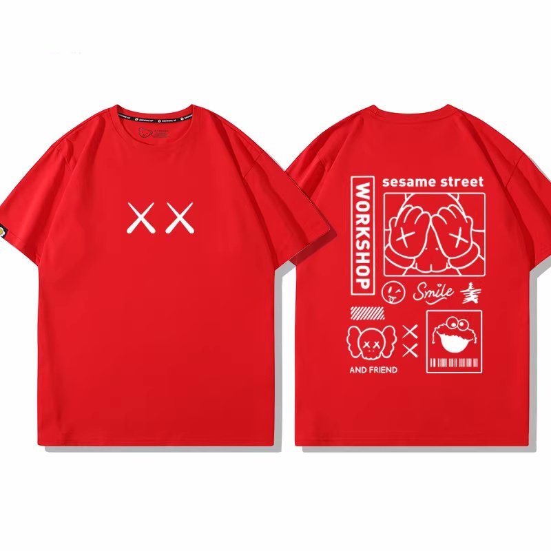画像5: unisex  KAWS x Sesame Street T-Shirt    カウズ×セサミストリート半袖ラウンドネック Tシャツ ユニセックス 男女兼用 (5)