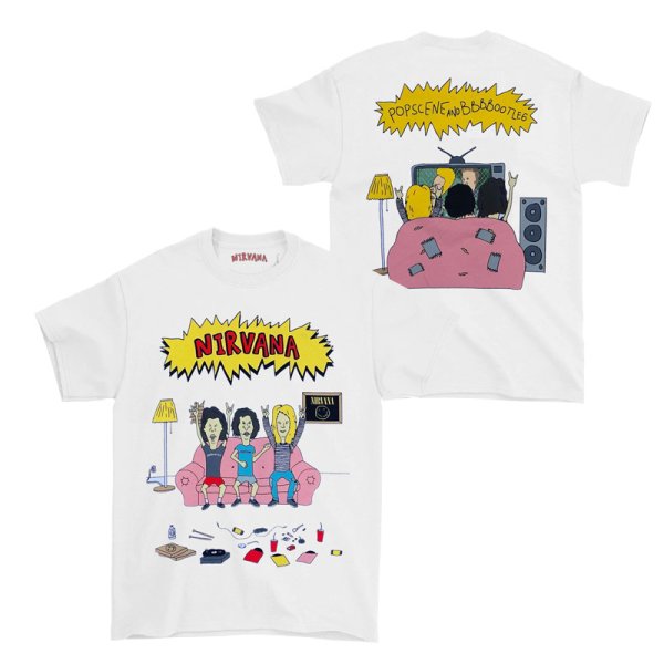 画像1: unisex Nirvana Beavis & Butthead American Retro Vintage Style T-Shirt    ニルヴァーナ ビーバス＆バットヘッド  アメリカンレトロヴィンテージスタイル　半袖ラウンドネック Tシャツ ユニセックス 男女兼用 (1)