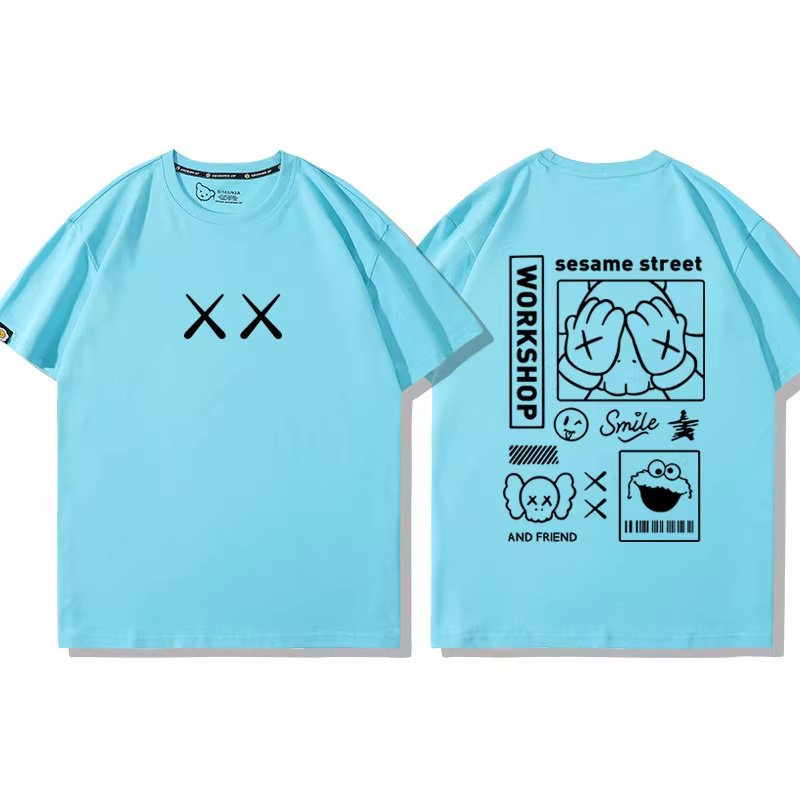 画像7: unisex  KAWS x Sesame Street T-Shirt    カウズ×セサミストリート半袖ラウンドネック Tシャツ ユニセックス 男女兼用 (7)