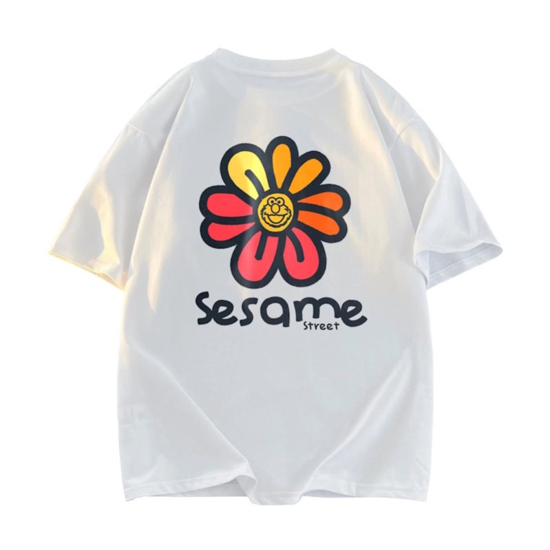 画像3: unisex  Sesame Street Flower T-Shirt    セサミストリートフラワー半袖ラウンドネック Tシャツ ユニセックス 男女兼用 (3)