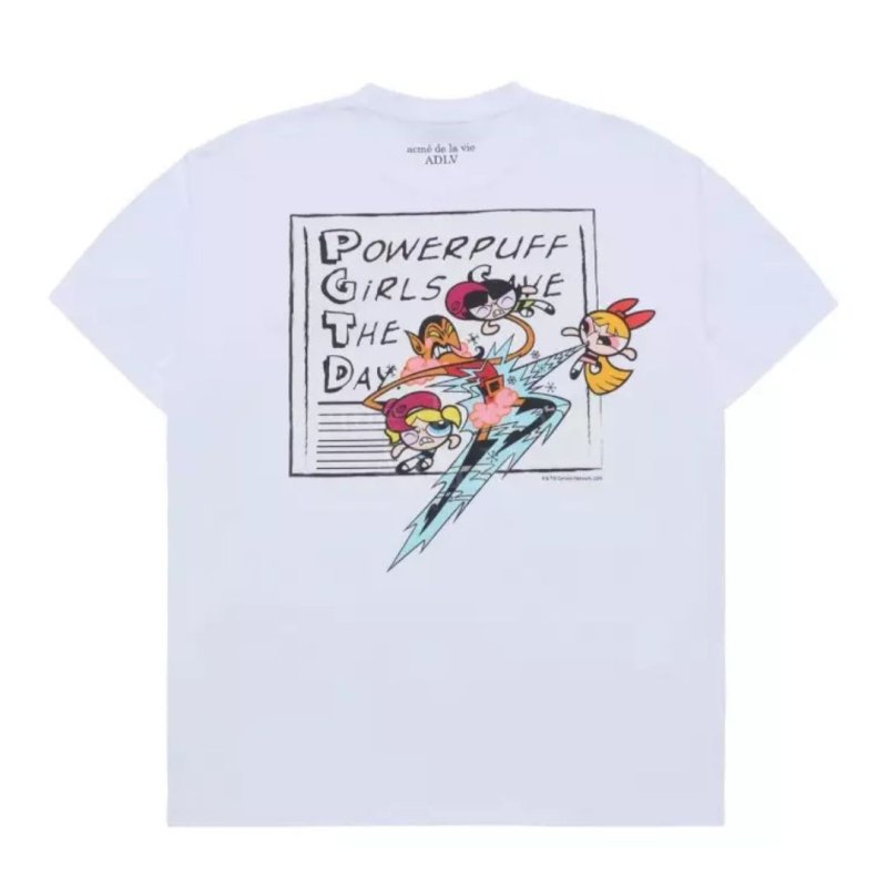 画像2: The Powerpuff Girls save the day t-shirts  ユニセックス 男女兼用 パワーパフガールズ プリントリント Tシャツ (2)