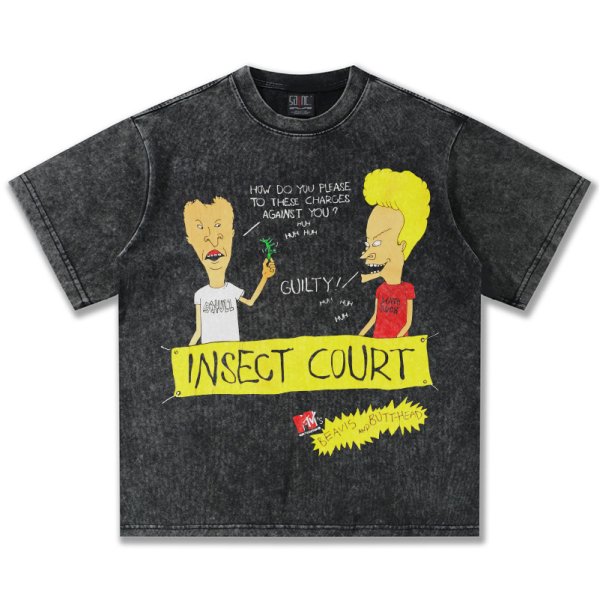 画像1: unisex Beavis and Butt-Head American Comic Print  T-Shirt   ビーバス＆バットヘッドBeavis and Butt-Headアメリカンコミックプリント半袖ラウンドネック Tシャツ ユニセックス 男女兼用 (1)