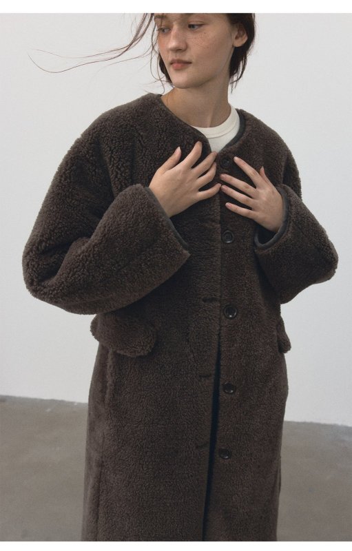 画像6: Women's Teddy bear real lambwool long fur Oversized coat オーバーサイズ 毛足長めのリアルラムウール テディベア ロングコート (6)