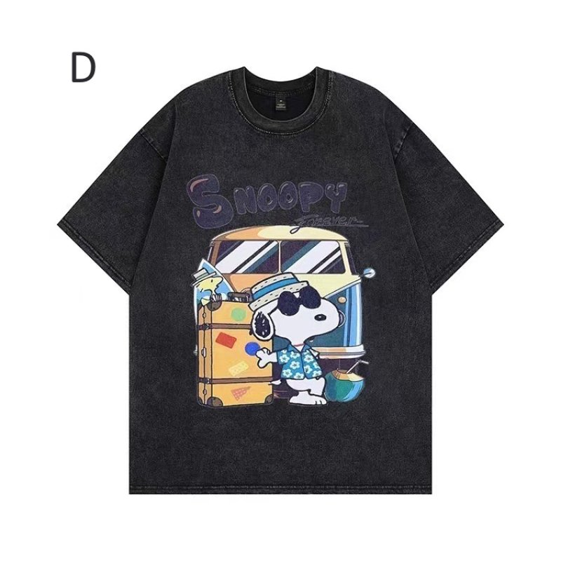 画像4: unisex Transformation Snoopy Vintage Style Print  T-Shirt  変身スヌーピー ヴィンテージスタイルプリント 半袖ラウンドネック Tシャツ ユニセックス 男女兼用 バンドT (4)